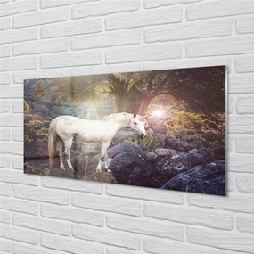 Quadro acrilico Unicorno nella foresta 100x50 cm