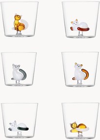 Set di 6 bicchieri fatti a mano in vetro borosilicato Cats