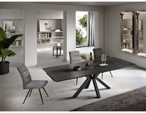 Tavolo cucina allungabile 240 cm piano grčs rporcellanato Nero JACKY