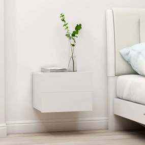 Comodini 2 Pz Bianchi 40x30x30 Cm İn Legno Multistrato /