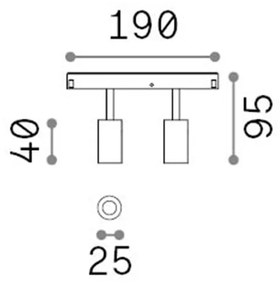 Proiettore Regolabile Dali Ego Alluminio Bianco 2 Luci Led 5W 3000K Luce Calda