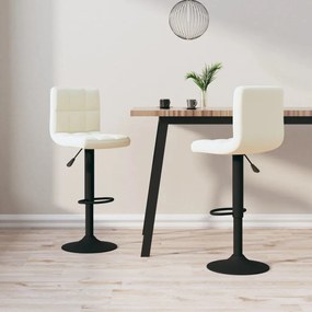 Sgabelli Da Bar 2 Pz Crema İn Velluto /