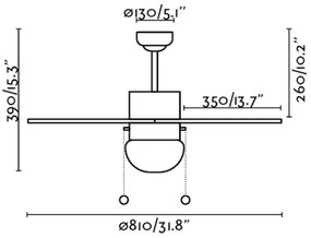 FARO 33179 - Ventilatore da soffitto PALAO 1xE14/40W/230V