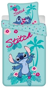 Set copripiumino e federa da bambini blu in cotone per letto singolo 140x200 cm Lilo a Stitch "Hawaii" – Jerry Fabrics