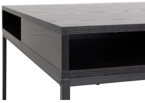 Tavolino da salotto nero con piano effetto frassino 80x80 cm Willford – Actona