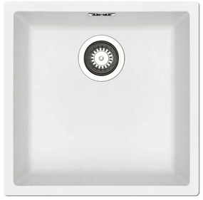 Lavello sottotop 1 vasca PYRAMIS Mistral fibra di vetro L 40 x L 40 cm bianco