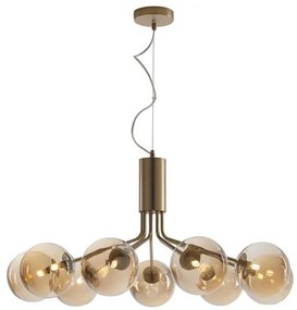 Lampadario Moderno Honey ottone paralume oro 9x G9 Ø36.1cm LUCE AMBIENTE DESIGN