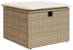 Set divano da giardino 4 pz con cuscini beige in polyrattan