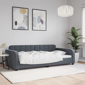 Letto Da Giorno Grigio Scuro 100x200 Cm İn Velluto /