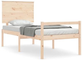 Letto per anziani con testiera 100x200 cm in legno massello