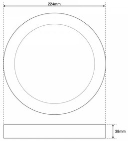 Plafoniera LED Rotonda 20W 2.000lm no Flickering Ø225mm - OSRAM LED Colore Bianco Caldo 3.000K