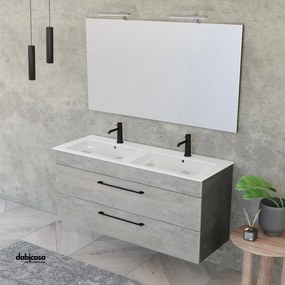 Mobile Bagno Clever "Unit Eight" Sospeso da 118 cm Cemento Wood/Cemento Grigio Lava