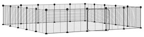 Gabbia per animali 20 pannelli con porta nera 35x35 cm acciaio