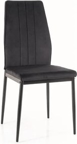 Sedia Atom in velluto nero Blu19