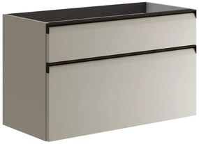 Mobile da bagno sotto lavabo Fusion beige opaco L 99.5 x H 60 x P 45.5 cm 2 cassetti, lavabo non incluso