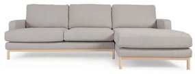 Kave Home - Divano Mihaela 3 posti con chaise longue destra in shearling grigio 264 cm
