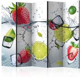 Paravento Cocktail fruttato II (3 pezzi) - composizione succosa di fragole