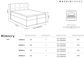 Letto boxspring beige con contenitore 160x200 cm Mimicry - Mazzini Beds