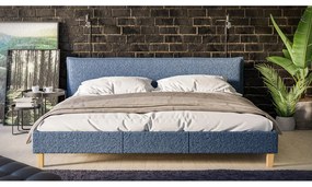 Letto matrimoniale imbottito blu con griglia 200x200 cm Tina - Ropez
