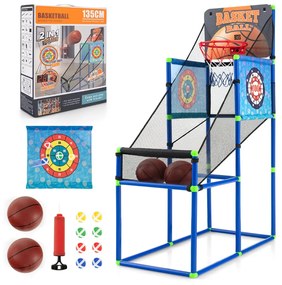 Costway Macchina da pallacanestro per bambini, Set giochi per basket e palline attaccanti con segnapunti elettronico