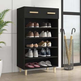 Scarpiera Nera 60x35x105 Cm İn Legno Multistrato /