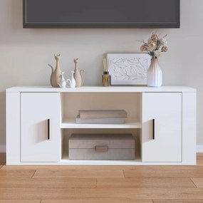 Mobile Porta Tv Bianco 100x35x40 Cm İn Legno Multistrato /