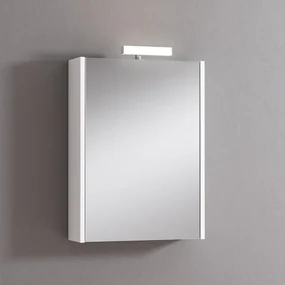 Pensile con luce Akira laccato lucido bianco L 51.5 x H 70 x P 15.5 cm