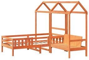 Giroletto con panca e tetto cera 90x190 cm legno massello pino
