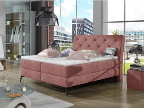 Letto matrimoniale boxspring Coimbra - 160 x 200 cm , Tessuto rosa