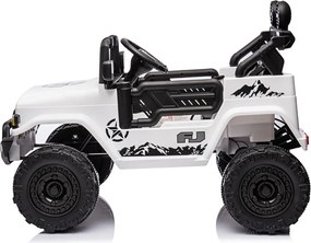 Macchina Elettrica per Bambini Fuoristrada Toyota Fj Cruiser 12V Telecomando Ruote in Gomma e Sedile in Pelle Bianco...
