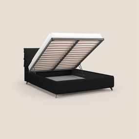Susan letto imbottito contenitore completamente sfoderabile in microfibra smacchiabile T11 nero