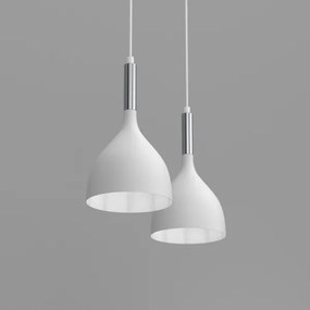 Lampadario a sospensione con filo NOAK 2xE27/15W/230V bianco/cromo