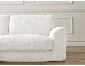 Divano angolare bianco (con penisola a sinistra/con chaise lounge) con rivestimento in ciniglia Leonore – Bobochic Paris