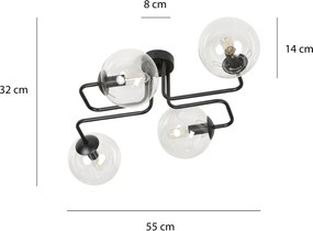 Lampadario da Soffitto BRENDI 4 in acciaio e vetro 4xE14