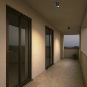 Applique da soffitto IP54 GU10 in Alluminio e Vetro - Nera