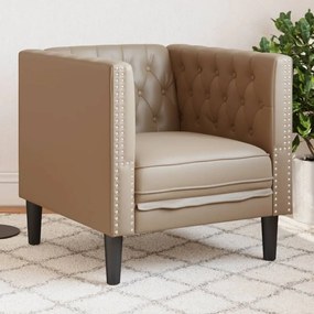 Poltrona Chesterfield Cappuccino İn Similpelle /
