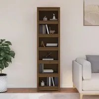 Libreria Marrone Miele 50x35x183 cm in Legno Massello di Pino 821722