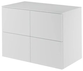 Mobile da bagno sotto lavabo Neo bianco laccato L 90 x H 65 x P 48.3 cm 4 cassetti, lavabo non incluso