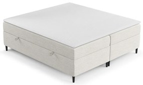 Letto boxspring crema con contenitore 140x200 cm Araya - Maison de Rêve