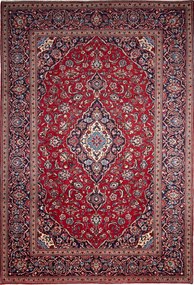 Kashan Tappeto 250x360 Rosso (Iran) Annodato A Mano