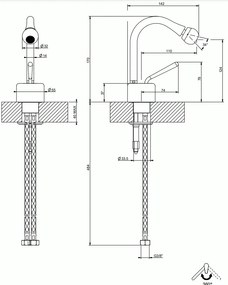 Miscelatore Bidet Senza Scarico Con Flessibili Di Collegamento Cromo Goccia 33607 Gessi