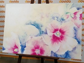 Quadro su tela – Illustrazione acquerello di fiori rosa