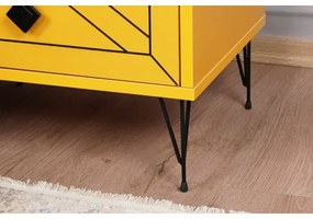 Comodino LUNA 55x50 cm giallo