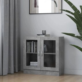 Armadietto Vetrina Grigio Cemento 82,5x30,5x80 Cm Multistrato /