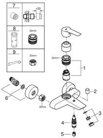 GROHE 322782432 - Miscelatore per vasca START 188 mm nero