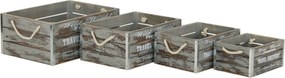 GREYSON - set di 4 cassette in legno