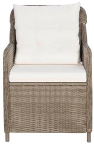 Set mobili da pranzo per giardino 9 pz marrone