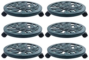 Carrelli Portavasi 6 Pz Verdi 38 Cm İn Plastica /