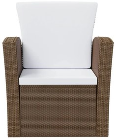Set divani da giardino 8 pz con cuscini in polyrattan marrone