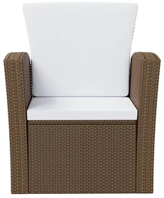 Set divani da giardino 8 pz con cuscini in polyrattan marrone